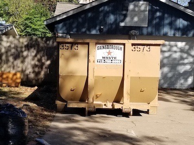 15 yard dumpster available for rent from Gainsborough Waste